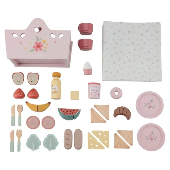 Cesta y accesorios para picnic de madera - Little Dutch