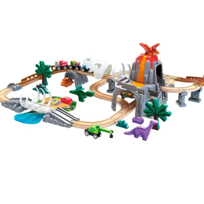 Circuito de madera Aventura ferroviaria dinosaurios - Hape