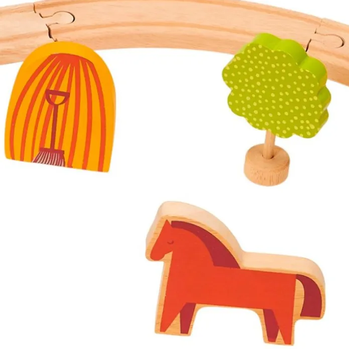 Circuito de tren granja de madera - Mentari