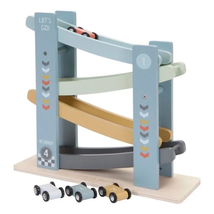 Circuito vertical de madera con 4 coches - Little Dutch