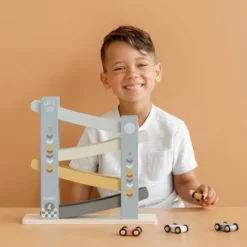 Circuito vertical de madera con 4 coches - Little Dutch