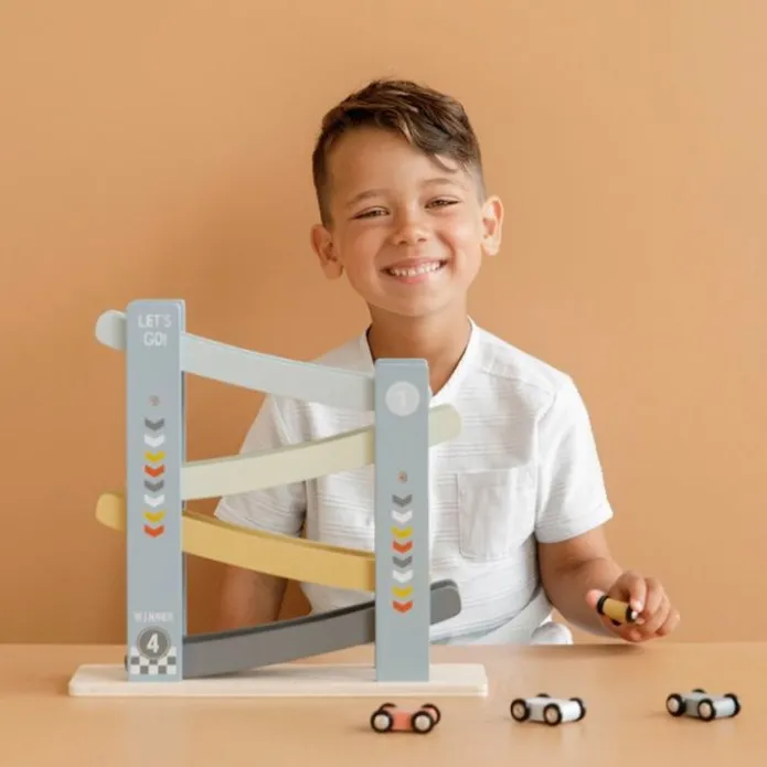 Circuito vertical de madera con 4 coches - Little Dutch