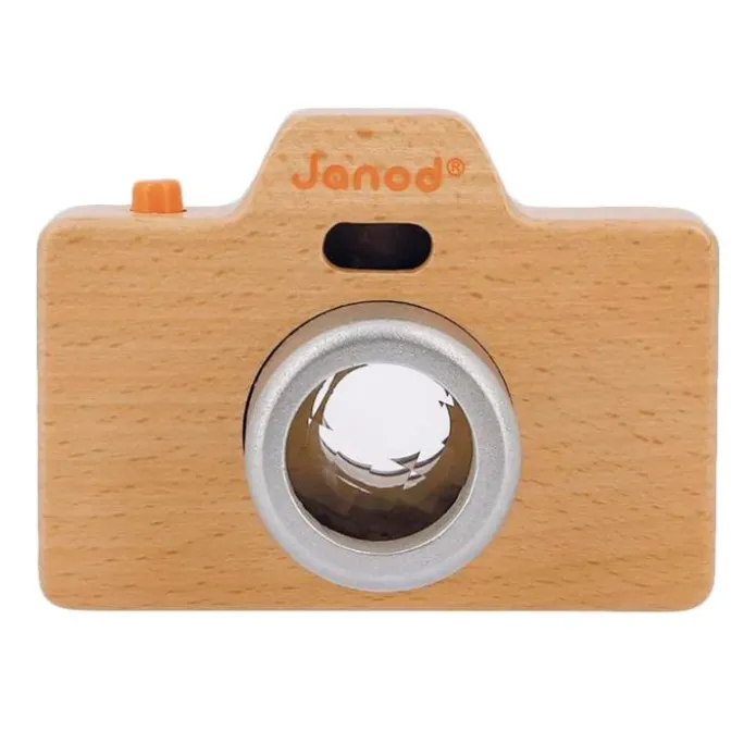 Cámara de fotos de madera con luz y sonido verde - Janod