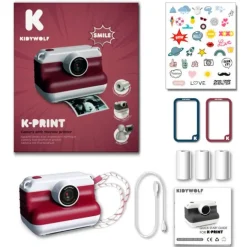 Cámara de fotos digital instantánea K-Print roja - Kidywolf