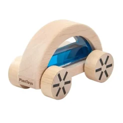 Coche de madera sensorial con líquido azul - PlanToys