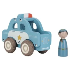 Coche de policía y muñeco de madera - Little Dutch