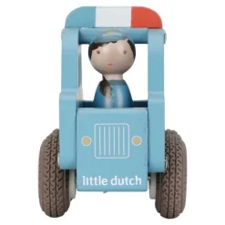 Coche de policía y muñeco de madera - Little Dutch