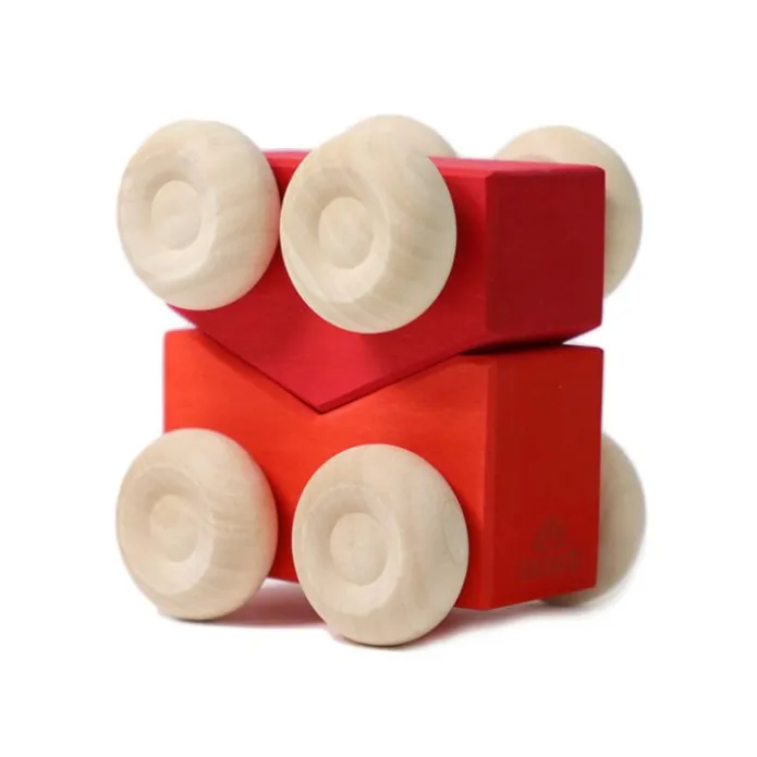 Coches de madera apilables rojos (2) - Grimm's