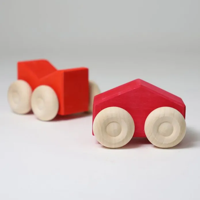 Coches de madera apilables rojos (2) - Grimm's