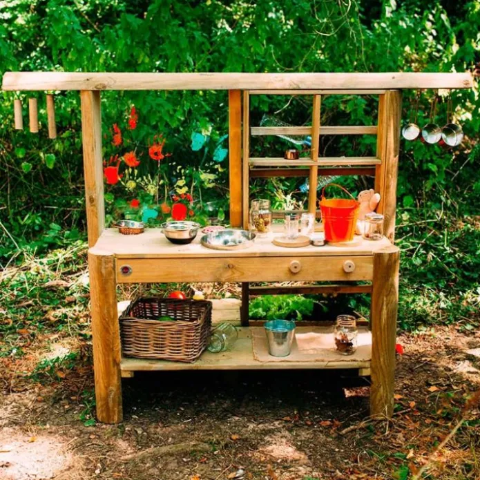 Cocinita de madera para exterior Discovery Mud Pie - Plum