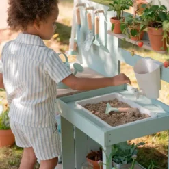 Cocinita de madera para exterior verde menta - Little Dutch