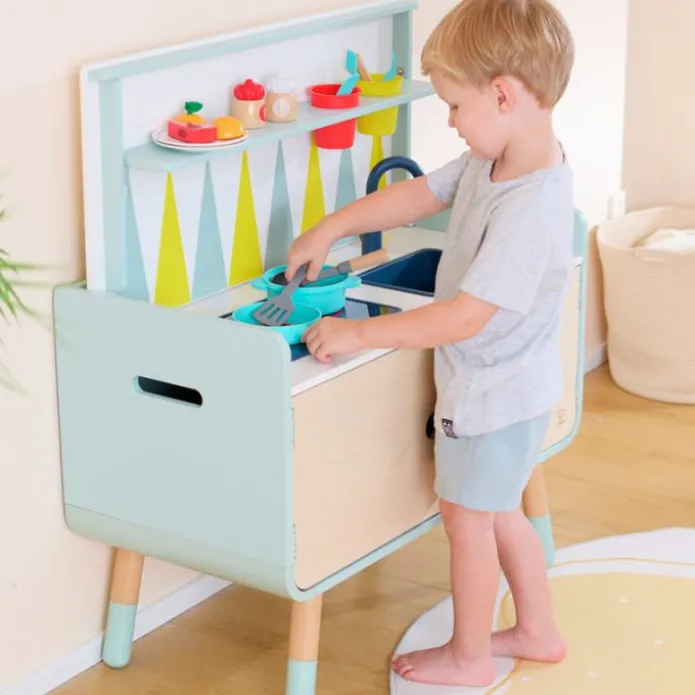 Cocinita de madera y mueble de almacenamiento 2 en 1 - Hape