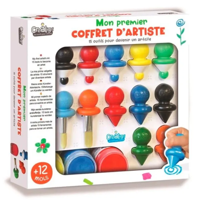 Cofre pintura, rotuladores, ceras y pinceles ergonómicos - Crealign