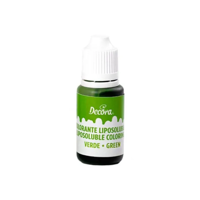 Colorante alimentario líquido liposoluble verde 15 g - Decora