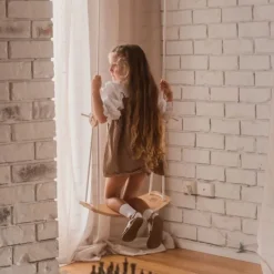 Columpio de cuerda y madera para interior o exterior - Kinderfeets