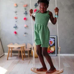 Columpio de cuerda y madera para interior o exterior - Kinderfeets