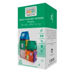 Construcción magnética Brick Tiles Set Intense 16 piezas compatibles con Lego - Cleverclixx