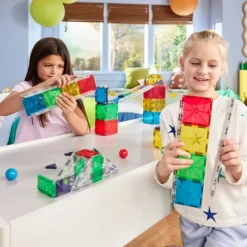Construcción magnética 90 piezas Circuito de bolas Rail Racers - Magna-Tiles