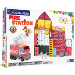 Construcción magnética 50 piezas Estación de bomberos Fire Station - Magna-Tiles