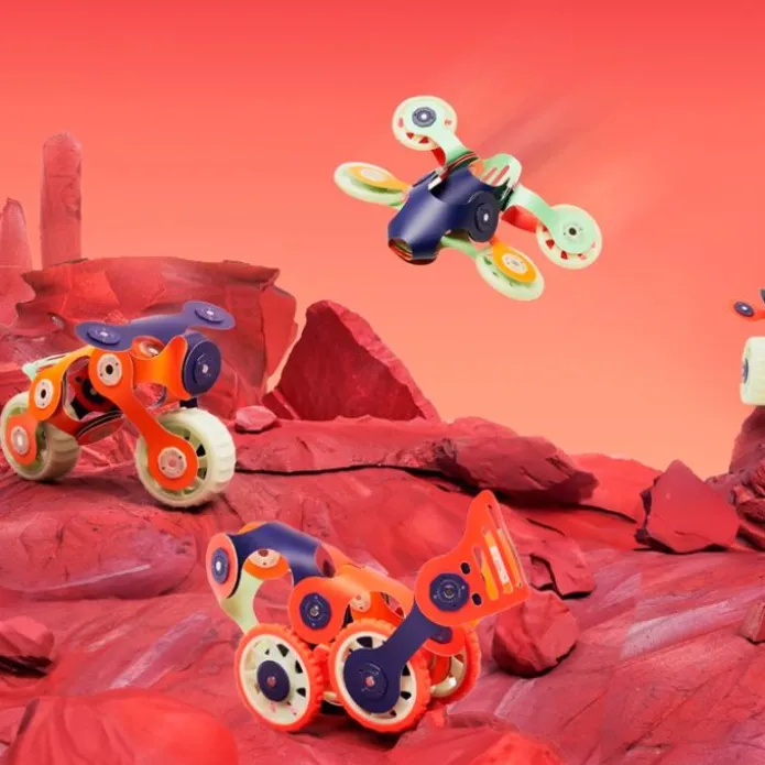 Construcción magnética 30 piezas flexibles Mars Rovers - Clixo