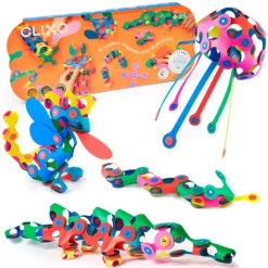 Construcción magnética 60 piezas flexibles Super Rainbow - Clixo
