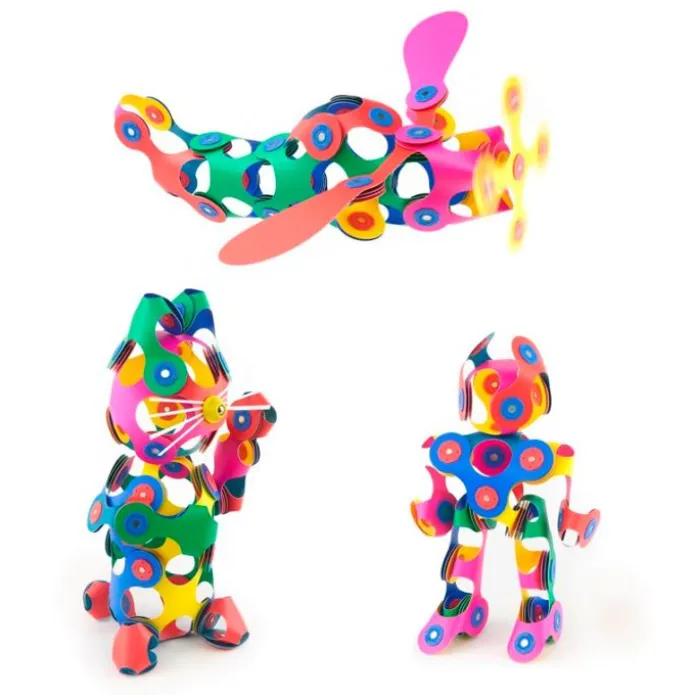 Construcción magnética 60 piezas flexibles Super Rainbow - Clixo