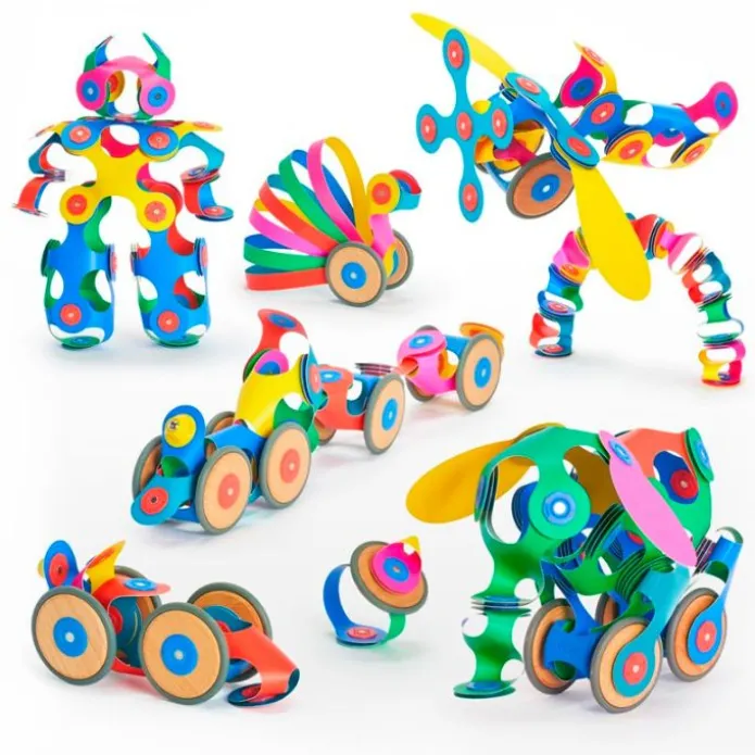 Construcción magnética 72 piezas flexibles Wheel Creator - Clixo