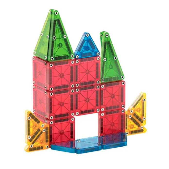 Construcción magnética 26 piezas MicroMags Travel en caja metálica - Magna-Tiles