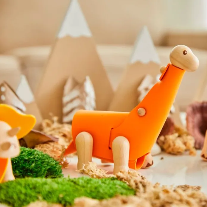 Construir dinosaurio Brachiosaurio de madera DIY - PlanToys