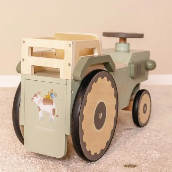 Correpasillos de madera tractor Pequeña Granja - Little Dutch