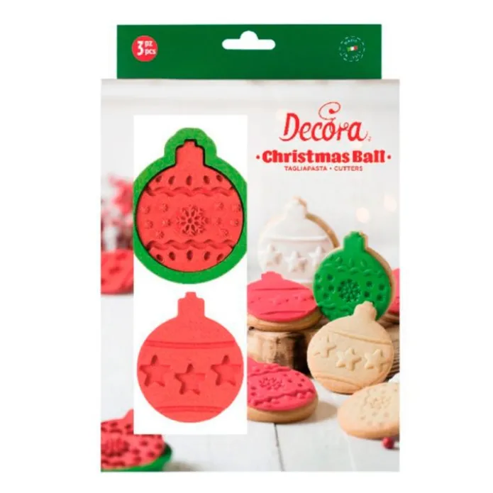 Cortador con 2 marcadores bolas de Navidad - Decora