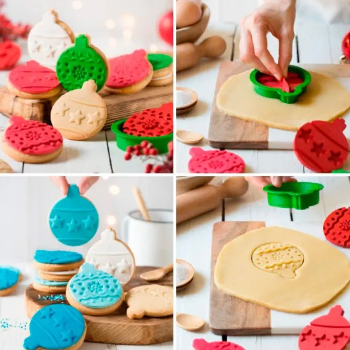 Cortador con 2 marcadores bolas de Navidad - Decora