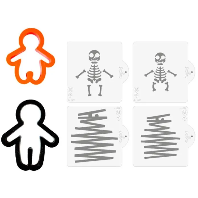 Cortadores y stencils esqueletos y momias Halloween - Decora