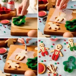 Cortadores y stencils muñecos de jengibre y renos Navidad - Decora