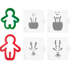 Cortadores y stencils muñecos de jengibre y renos Navidad - Decora