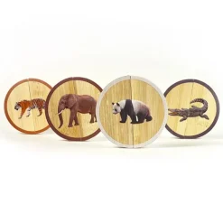 Círculos de madera magnéticos Animales de la selva (4) - Nowordbooks