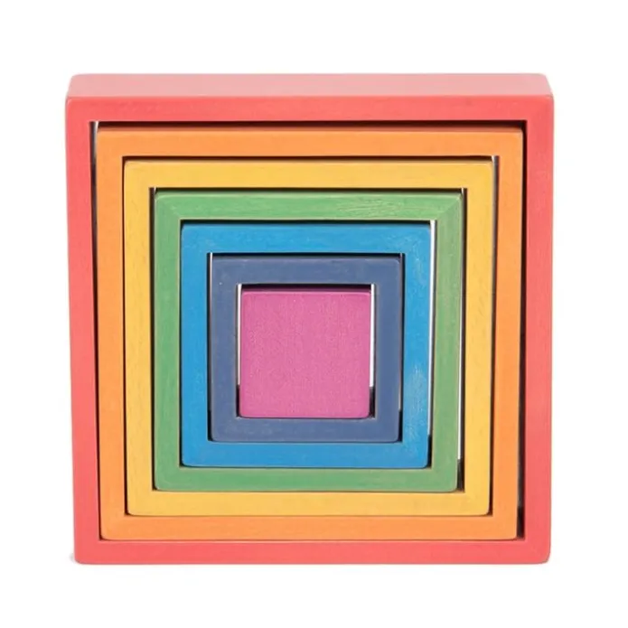 Cuadrados de madera de colores (7) - TickiT