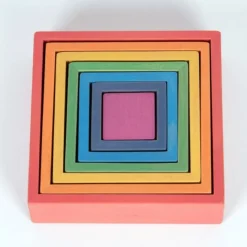 Cuadrados de madera de colores (7) - TickiT