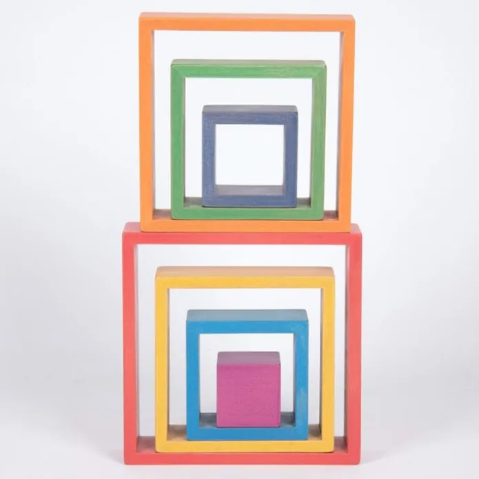 Cuadrados de madera de colores (7) - TickiT