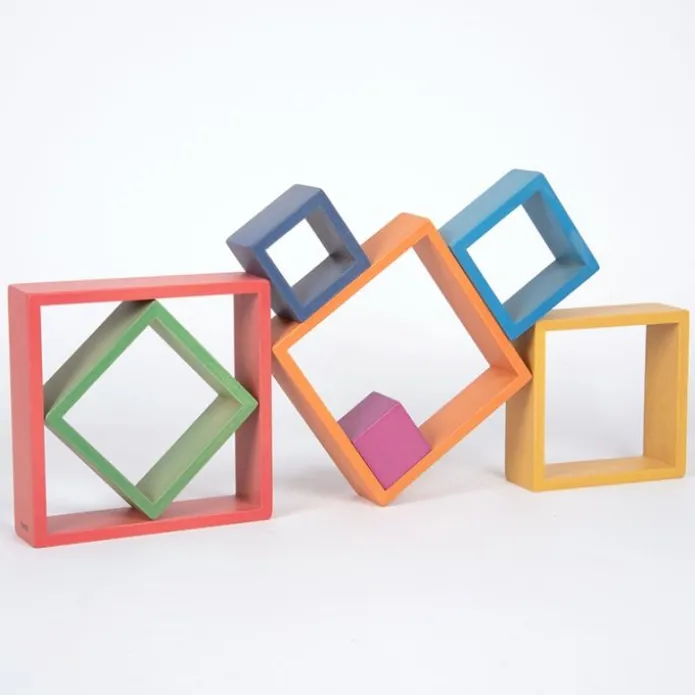 Cuadrados de madera de colores (7) - TickiT