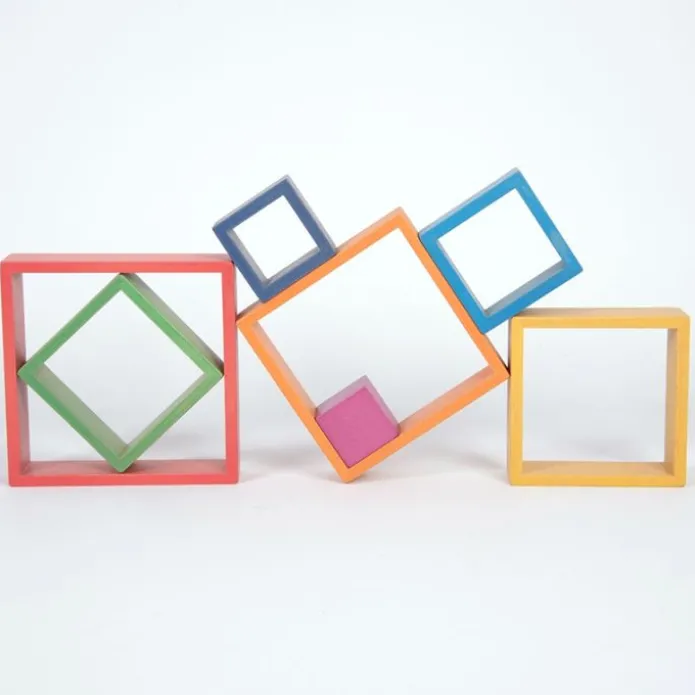 Cuadrados de madera de colores (7) - TickiT