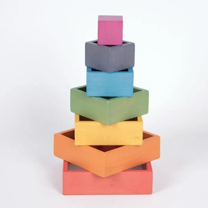 Cuadrados de madera de colores (7) - TickiT