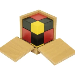 Cubo del binomio algebraico de madera - Montessori