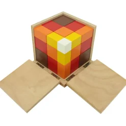 Cubo del trinomio aritmético de madera - Montessori