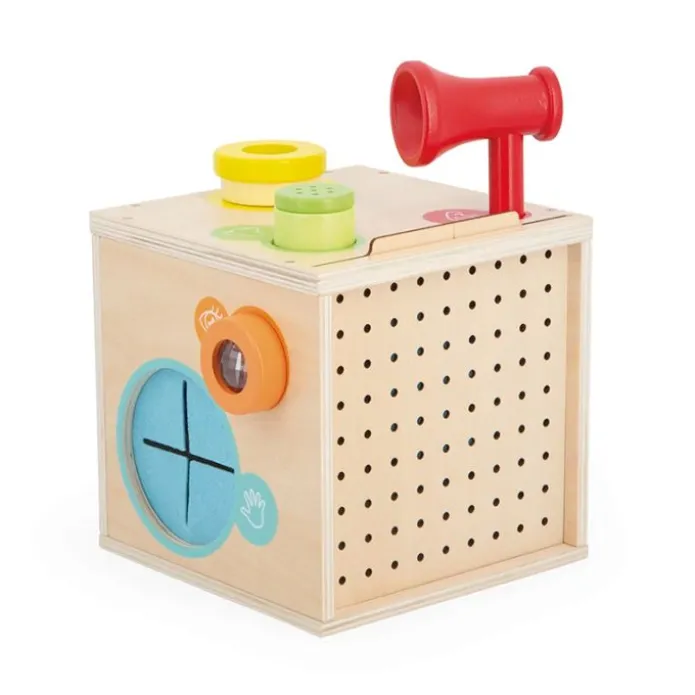 Cubo de madera con actividades sensoriales - Janod