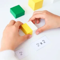Cubo de madera potencias de 2 - Montessori