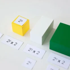 Cubo de madera potencias de 2 - Montessori