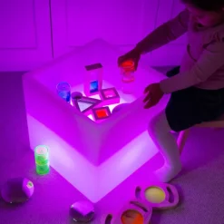 Cubo mesa de luz de LEDS para agua y arena Sensory Mood 40 x 40 cm - TickiT