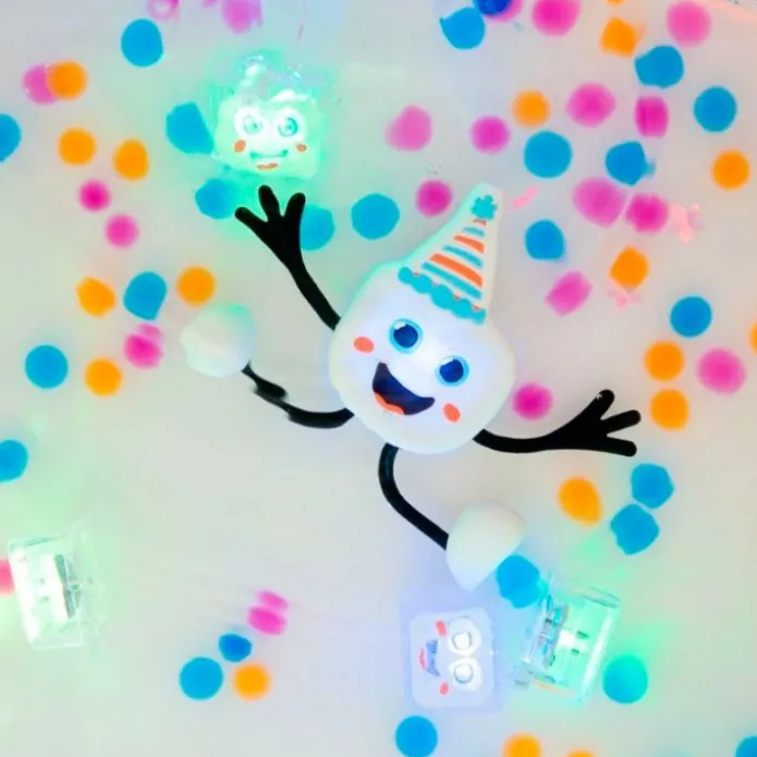 Cubos acuáticos de luz multicolor y personaje (2) - GloPals