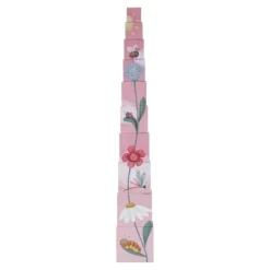 Cubos apilables con números, flores y animales (10) - Little Dutch